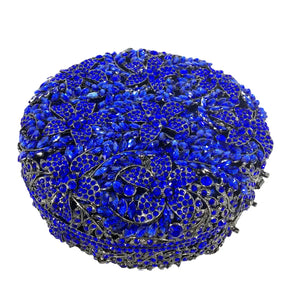 Boutique de fgg luz azul safira flor cristal sacos de noite para festa de casamento feminino strass bolsas nupcial saco de embreagem