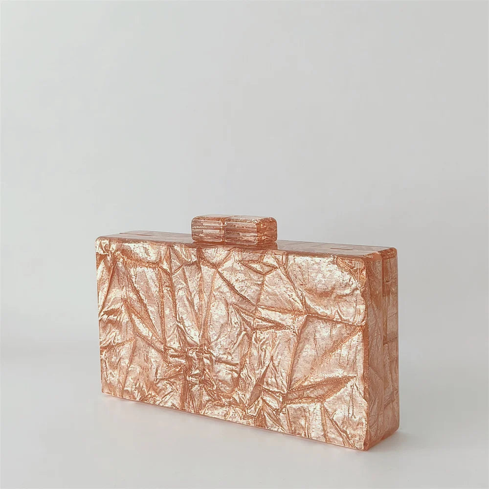 Grande brilhante ouro tecido acrílico bolsas e bolsas femininas perspex caixa embreagem noite crossbody longo mini feminino senhora pro nova aleta