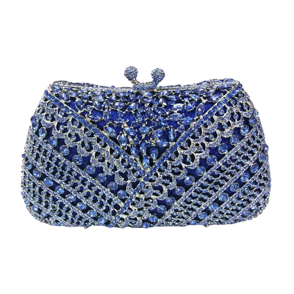 Forma de renda Y de luxo de alta qualidade, festa de casamento de diamante, sacola, bolsa de noite, embreagem de cristal