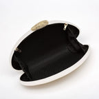 Oval artesanal pérola mármore metal fecho acrílico sacos de noite feminino mini embreagem praia verão senhora bolsas festa casamento