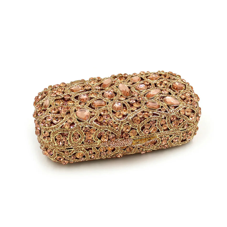 Atacado de luxo rosa diamante feminino luxo strass embreagem saco noite e bolsa cristal saco noite