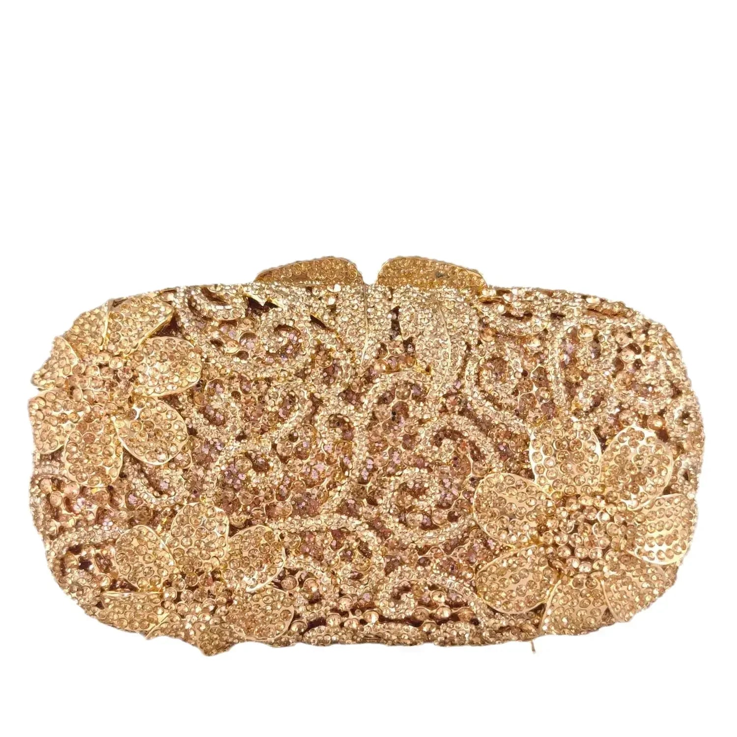 Boutique de fgg champanhe feminino flor bolsa de noite saco nupcial casamento strass bolsas festa jantar formal saco embreagem