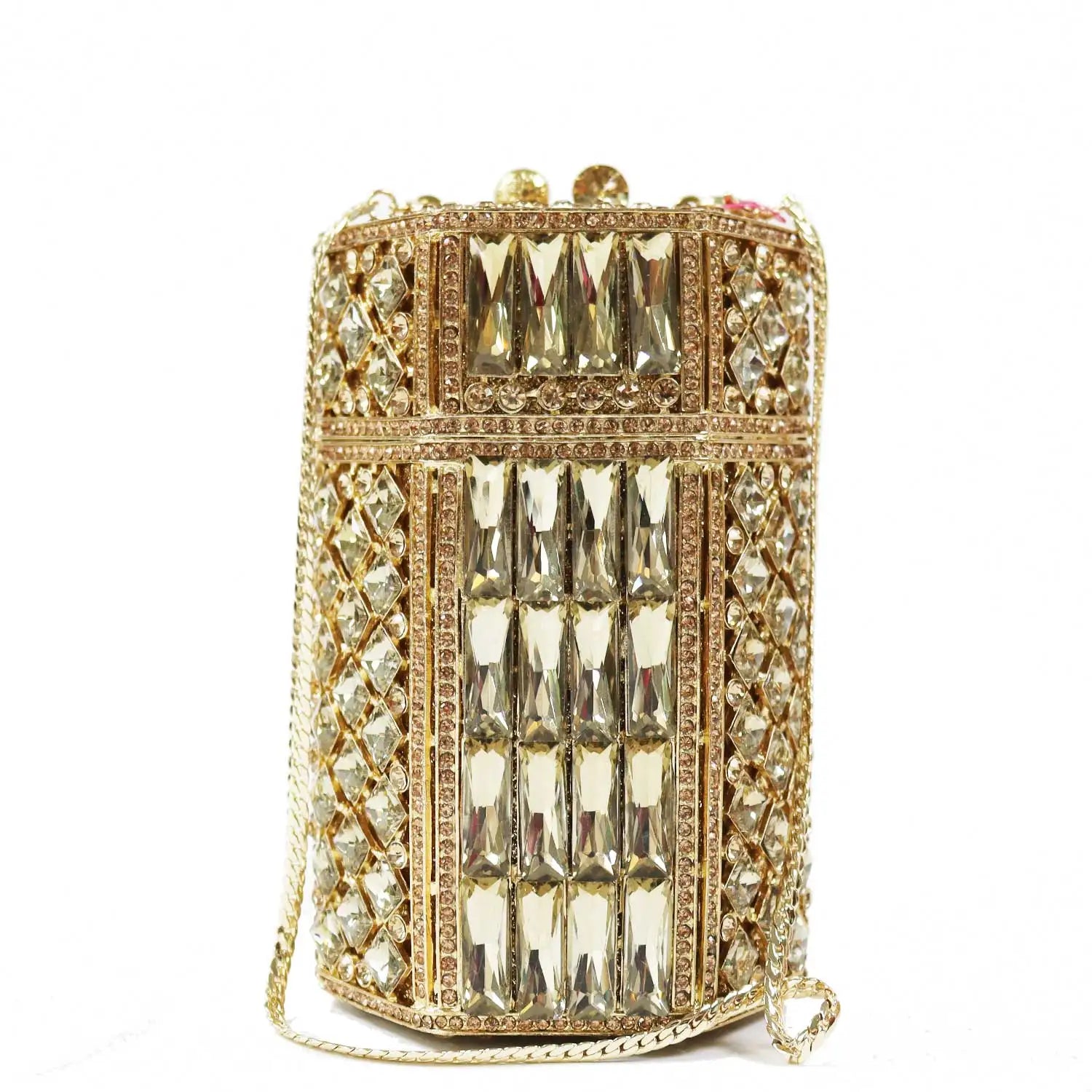 Khnmeet champanhe verde luxo feminino saco de festa à noite diamante oco para fora garras de cristal bolsa de noiva senhoras saco de casamento sm270