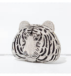 Três-d cabeça de tigre cristal noite sacos de embreagem para festa de casamento metal strass novidade bolsas e bolsas designer de luxo
