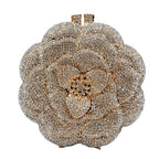 Alta qualidade presente do dia das mães 3d flor rosa strass diamante saco meninas e mulher saco de noite de casamento