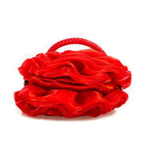 Rose forma saco de noite para mulheres, embreagem, bolsa, cetim bolsa, casamento, festa, bolsa, romance, clara