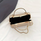 Mini bolsa de noite brilhante, bolsa com corrente de strass, bolsa de banquete com glitter de luxo, perfeita para festa, casamento, baile, jantar/banquete