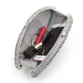 Bolsa Clutch Metal Cristal Olho Grego