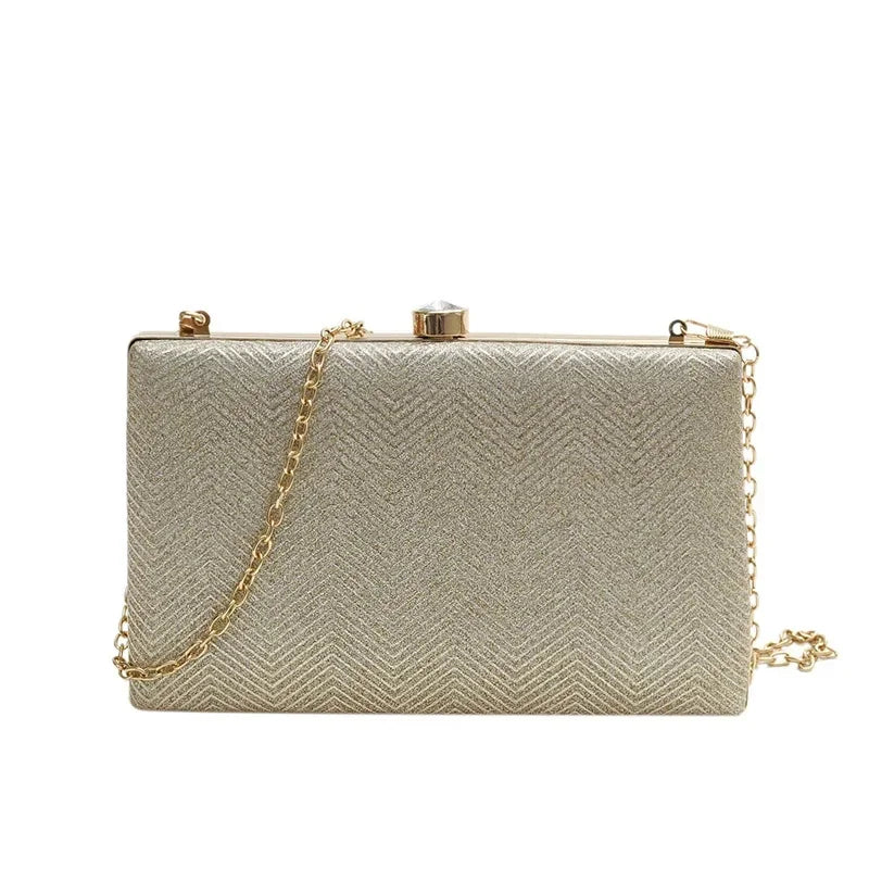 Elegante jantar saco de embreagem bolsa de ombro feminino brilhante grampo de cabelo pequena caixa de maquiagem nova 2025 tendência da moda