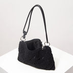 Sacolas de ombro de tricô oco com padrão para mulheres, bolsas de praia boho para mulheres, roupas de férias, bolsa de guê (padrão aleatório)