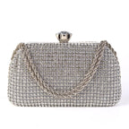 Diamantes sacos de noite para mulheres, prata e ouro, bolsas de ombro luxuosas, banquete de casamento, bolsa de embreagem
