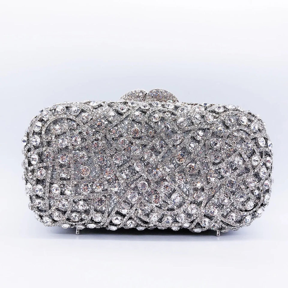 Mulheres oco para fora diamante saco de noite festa de casamento banquete saco de embreagem de cristal strass vestido saco de luxo designer bolsas