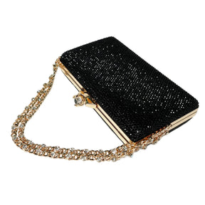 Bolsa de ombro feminina com diamante brilhante, bolsa de ombro para festa à noite, alça única, bolsa de casamento brilhante, versátil, material rígido