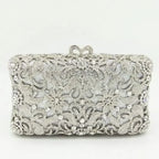 Boutique De FGG Bolsas e embreagens de noite com flores artesanais, bolsas e bolsas de mão com strass dourados, bolsa de embreagem de noiva para casamento