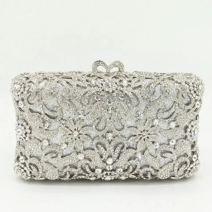 Boutique De FGG Bolsas e embreagens de noite com flores artesanais, bolsas e bolsas de mão com strass dourados, bolsa de embreagem de noiva para casamento