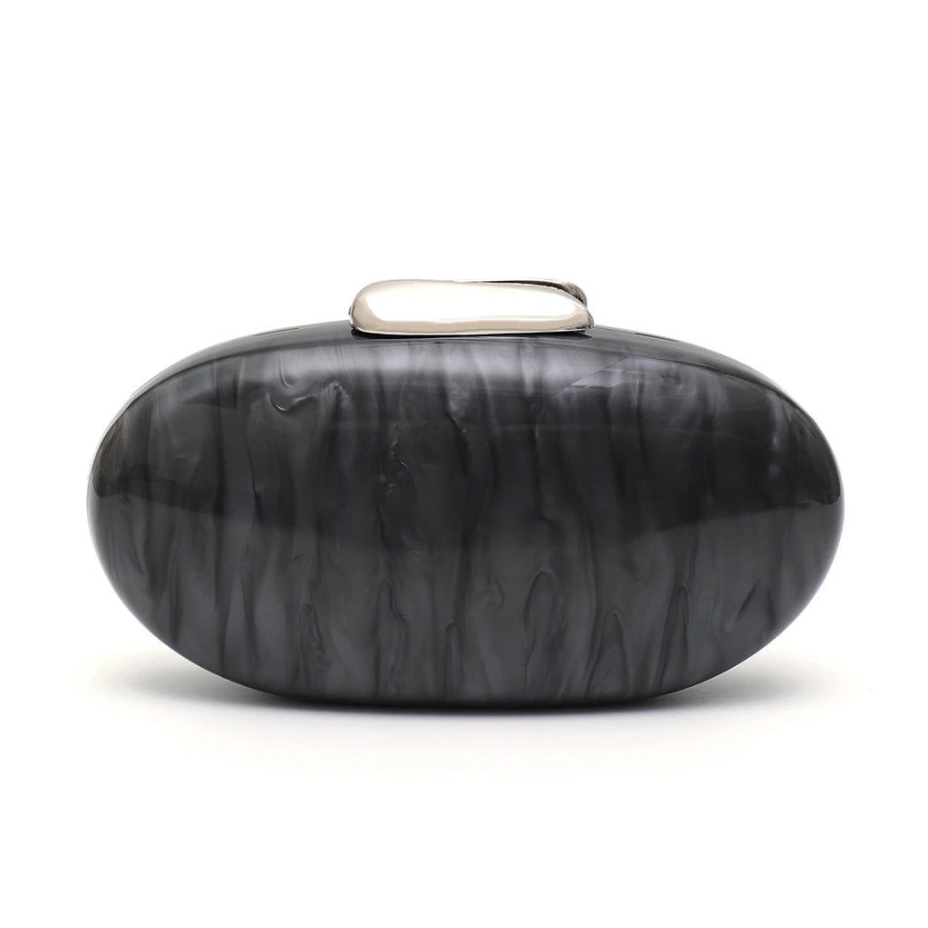 Sc marca de luxo elegante acrílico ímã fechamento embreagem bolsa em forma oval se encaixa celular design chique noiva bolsa casamento festa