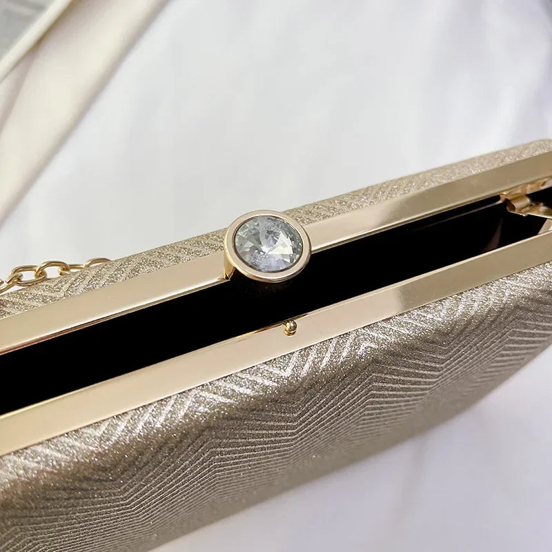 Elegante jantar saco de embreagem bolsa de ombro feminino brilhante grampo de cabelo pequena caixa de maquiagem nova 2025 tendência da moda