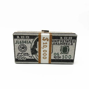 Bolsa Rhinestone Criativa, Embreagem de dinheiro, Pilha Sacos de Dinheiro, Bolsas de noite, Ombro Saco De Jantar De Casamento, Nova Moda, 10000 Dólares