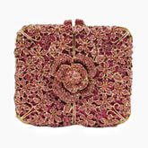 Bolsa de cristal nova flor diamante conjunto jantar saco banquete festa oco diamante embreagem bolsa feminina