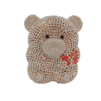 Urso de pelúcia dos desenhos animados strass saco vazio metal cristal jantar artesanal diamante bolsa feminina acessível glitter acolchoado crossbody
