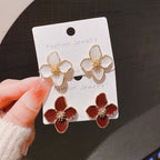 Hibisco caiu esmalte flor brincos para mulheres menina francês ins vintage 2024 moda coreano casamento romântico jóias presentes