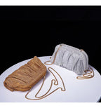 Glamourosa bolsa de noite com pérolas e strass para mulheres |   Embreagem elegante para performance em palco |   Bolsa brilhante para festa de casamento e baile 