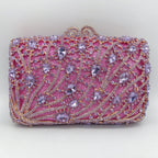 Corrente quadrada horizontal cheia de diamantes bolsa de embreagem algas diamante jantar saco banquete bolsa feminina