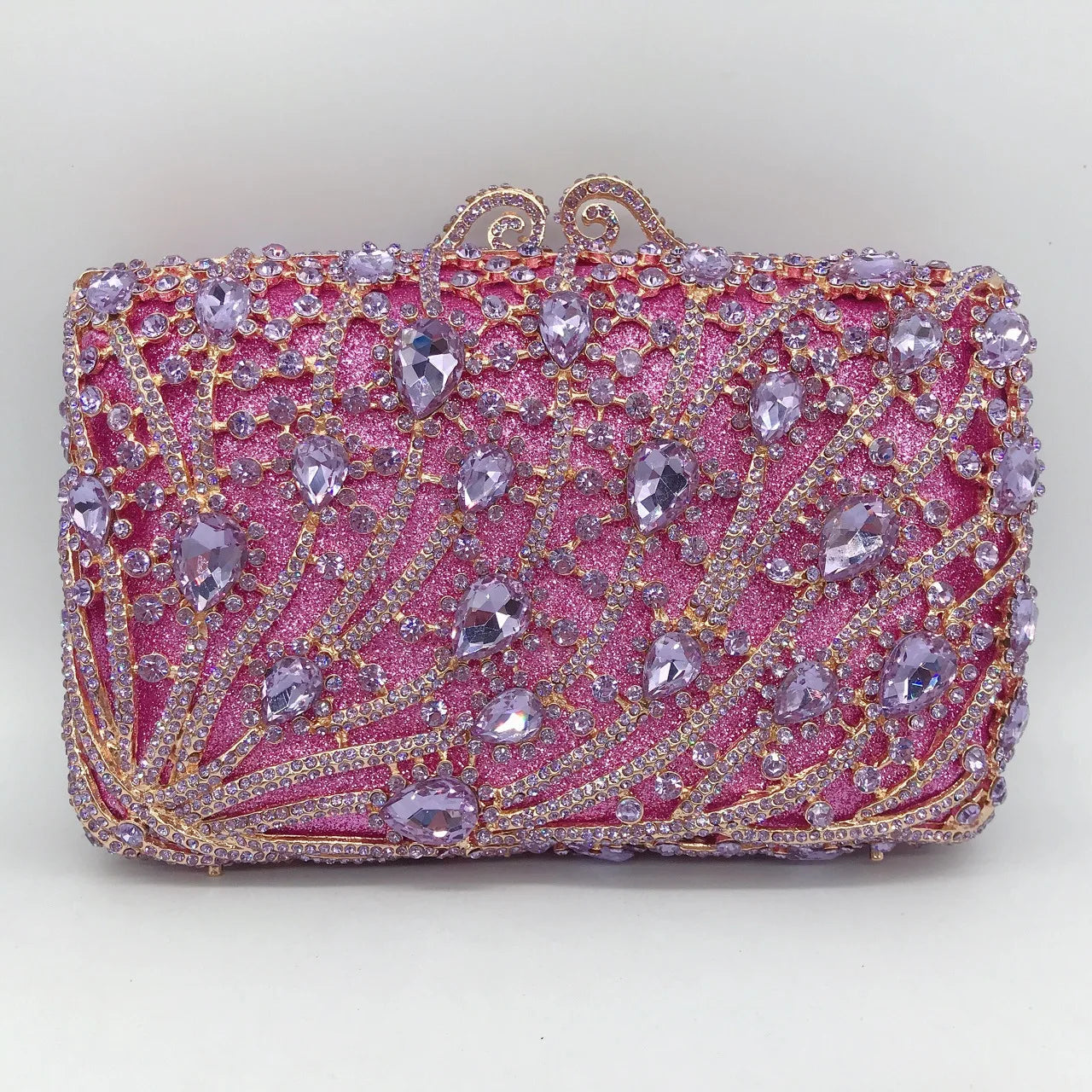 Corrente quadrada horizontal cheia de diamantes bolsa de embreagem algas diamante jantar saco banquete bolsa feminina
