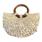 Concha frisada bolsa de embreagem artesanal alça superior saco luxo designer noite bolsa noite para as mulheres férias verão