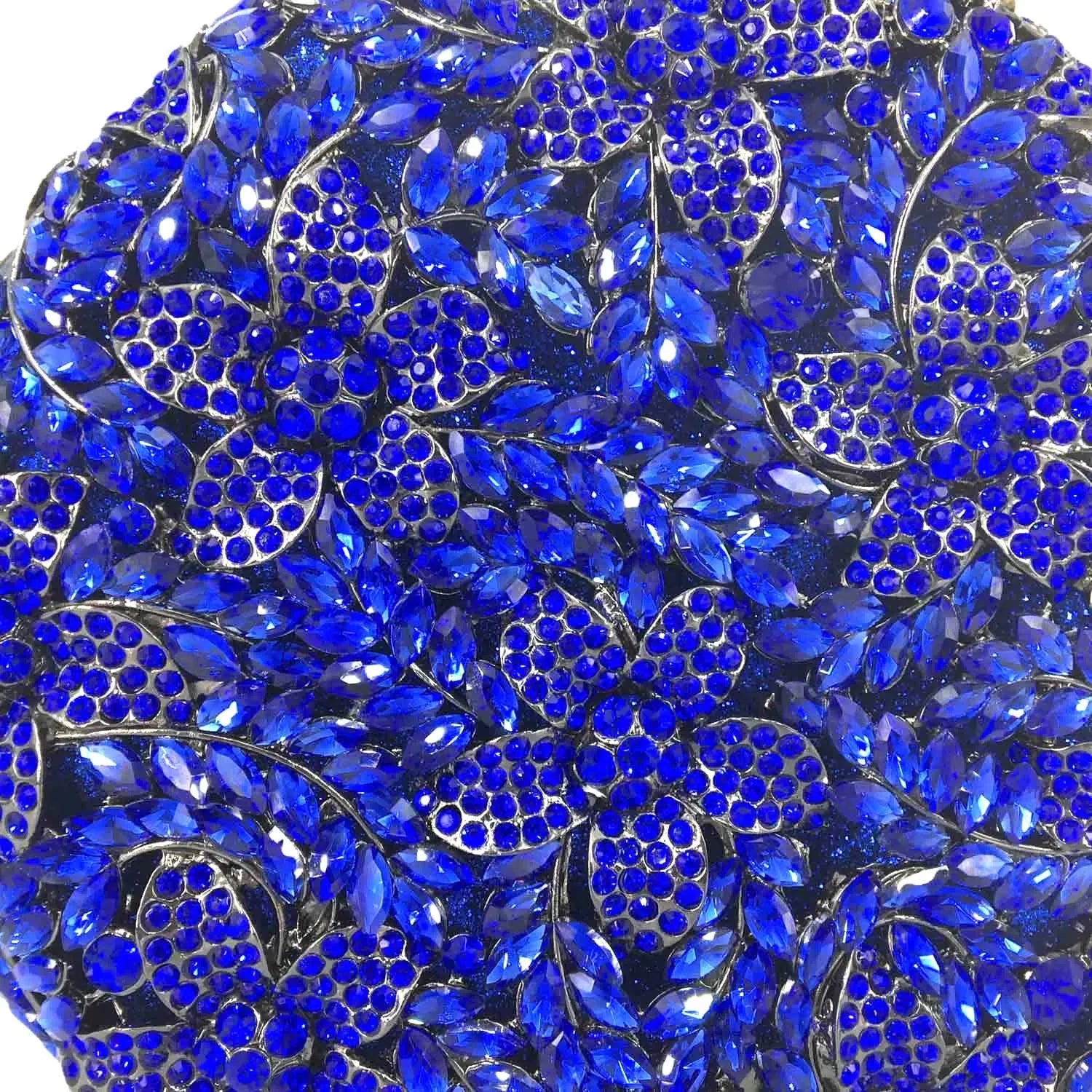 Boutique de fgg luz azul safira flor cristal sacos de noite para festa de casamento feminino strass bolsas nupcial saco de embreagem
