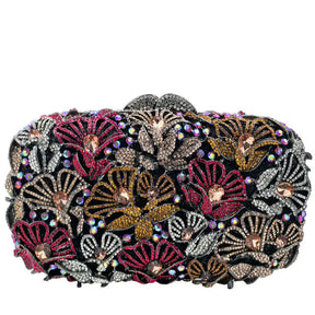 Boutique de fgg flor bolsas de embreagem para mulheres sacos de noite hardcase strass embreagem festa casamento cristal bolsa embreagem