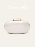 Sc marca de luxo elegante acrílico ímã fechamento embreagem bolsa em forma oval se encaixa celular design chique noiva bolsa casamento festa