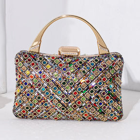 Embreagem de strass com alça superior para mulheres, bolsas de ombro, bolsa noite, casamento, diamante brilhante, luxo, moda