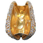 Fornecimento de fábrica glitter flor metal dourado elegante cristal bolsa embreagem strass festa casamento bolsa feminina bolsa de noite