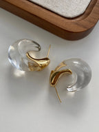 Brincos Transparentes em Forma de U Retro de Alta Qualidade com Agulha de Prata 925 Design F Sensacional Joias para Ou...