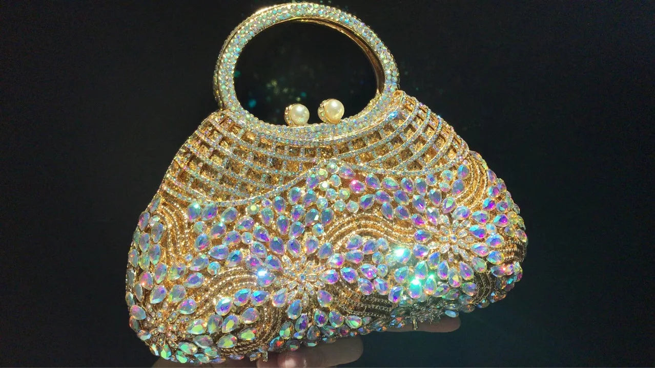 Bolsa de jantar de diamante grande capacidade ombro crossbody oco strass bolsa feminina banquete bolsa de embreagem