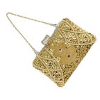 Sacos de noite frisados luxuosos com corrente metálica para mulheres, sacos de ombro femininos, embreagem do casamento, fechamento do diamante, bolsas do partido, sacos de noite