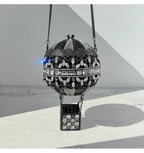 Alizekerr balão de ar quente em forma de cristal sacos de noite feminino luxo elegante único strass circular embreagem bolsas festa casamento