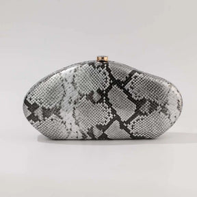 Festa à noite novo padrão de cobra embreagem moda bolsa forma especial crossbody saco couro do plutônio ombro carteiras feminino arco acrílico