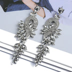 Moda folha nota colorido cristal longo pendurado jóias para meninas brincos feminino retro luz luxo requintado senhoras brincos