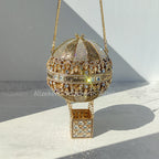 Alizekerr balão de ar quente em forma de cristal sacos de noite feminino luxo elegante único strass circular embreagem bolsas festa casamento