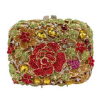 Xiyuan rosa pedra minaudiere strass embreagem cristal bolsa de noite para mulheres festa baile saco nupcial garras bolsa casamento