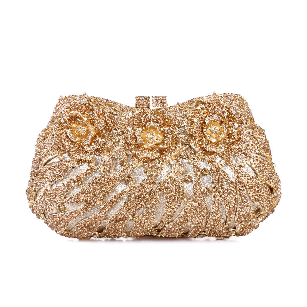 Clutch Metal Dama Cristal
