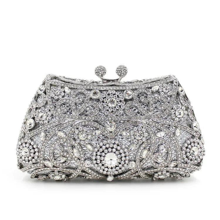 Novo luxo multi-cor em forma de bolinho cristal oco design strass saco de embreagem com caixa de presente senhoras saco de noite