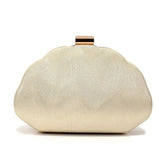 Moda pu senhora feminina sacos de noite design concha metal glitter glamourosa festa pequena caixa bolsas vestido ombro corrente saco embreagem