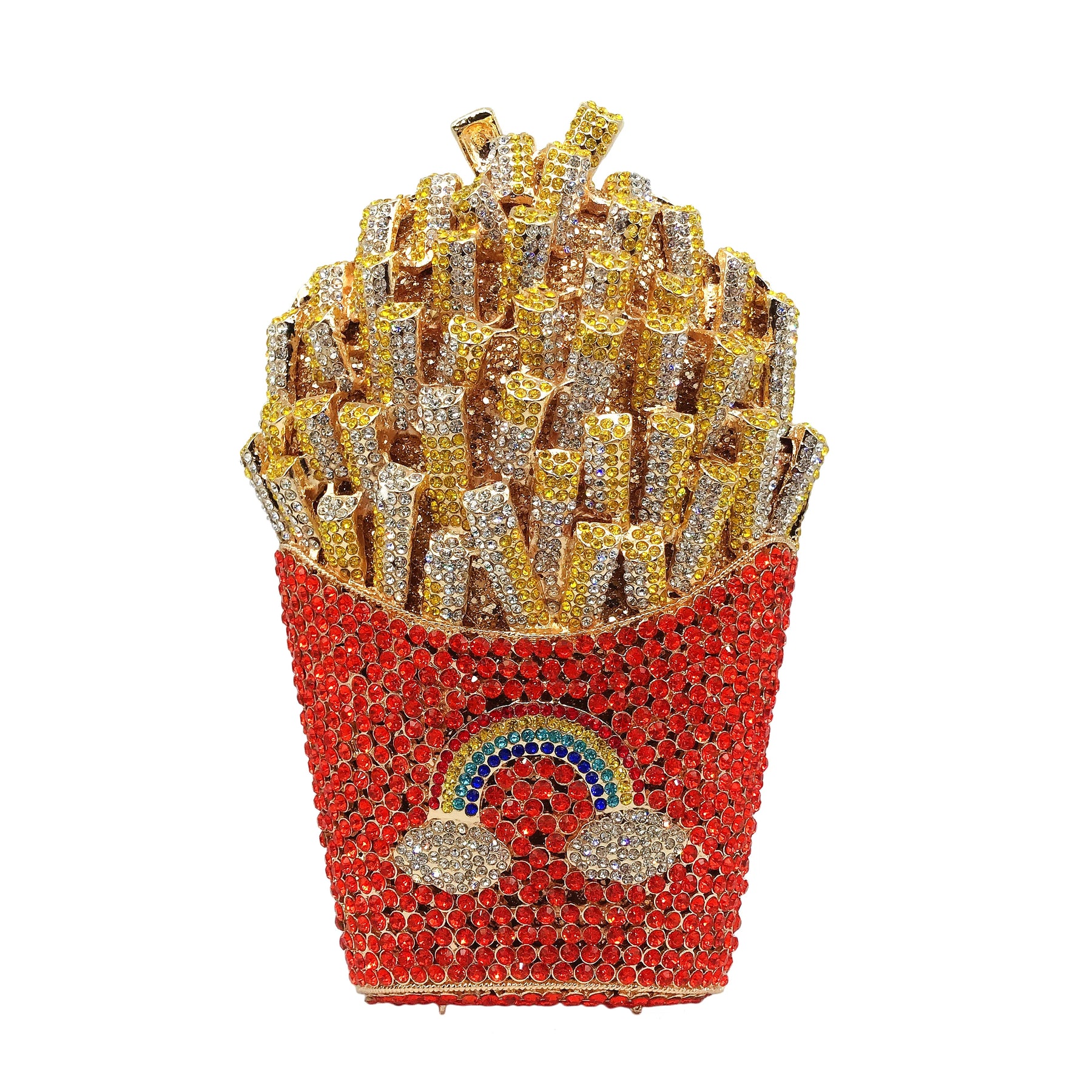 Atacado batatas fritas chips arco-íris embreagem minaudiere saco feminino cristal saco de noite diamante bolsa de casamento bolsa de noiva