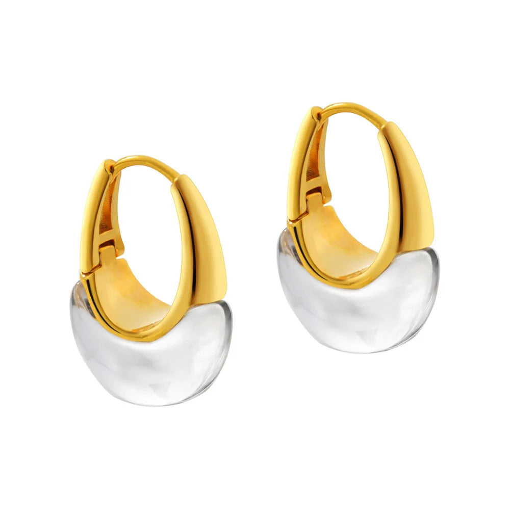 Banhado a ouro simples geométrico gota de água transparente brincos para mulheres europeu americano moda jóias acessórios presentes