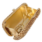 Boutique de fgg luxo feminino ouro sacos de noite e embreagens nupcial strass bolsa embreagem festa casamento cristal bolsa embreagem