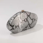 Festa à noite novo padrão de cobra embreagem moda bolsa forma especial crossbody saco couro do plutônio ombro carteiras feminino arco acrílico