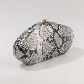 Festa à noite novo padrão de cobra embreagem moda bolsa forma especial crossbody saco couro do plutônio ombro carteiras feminino arco acrílico